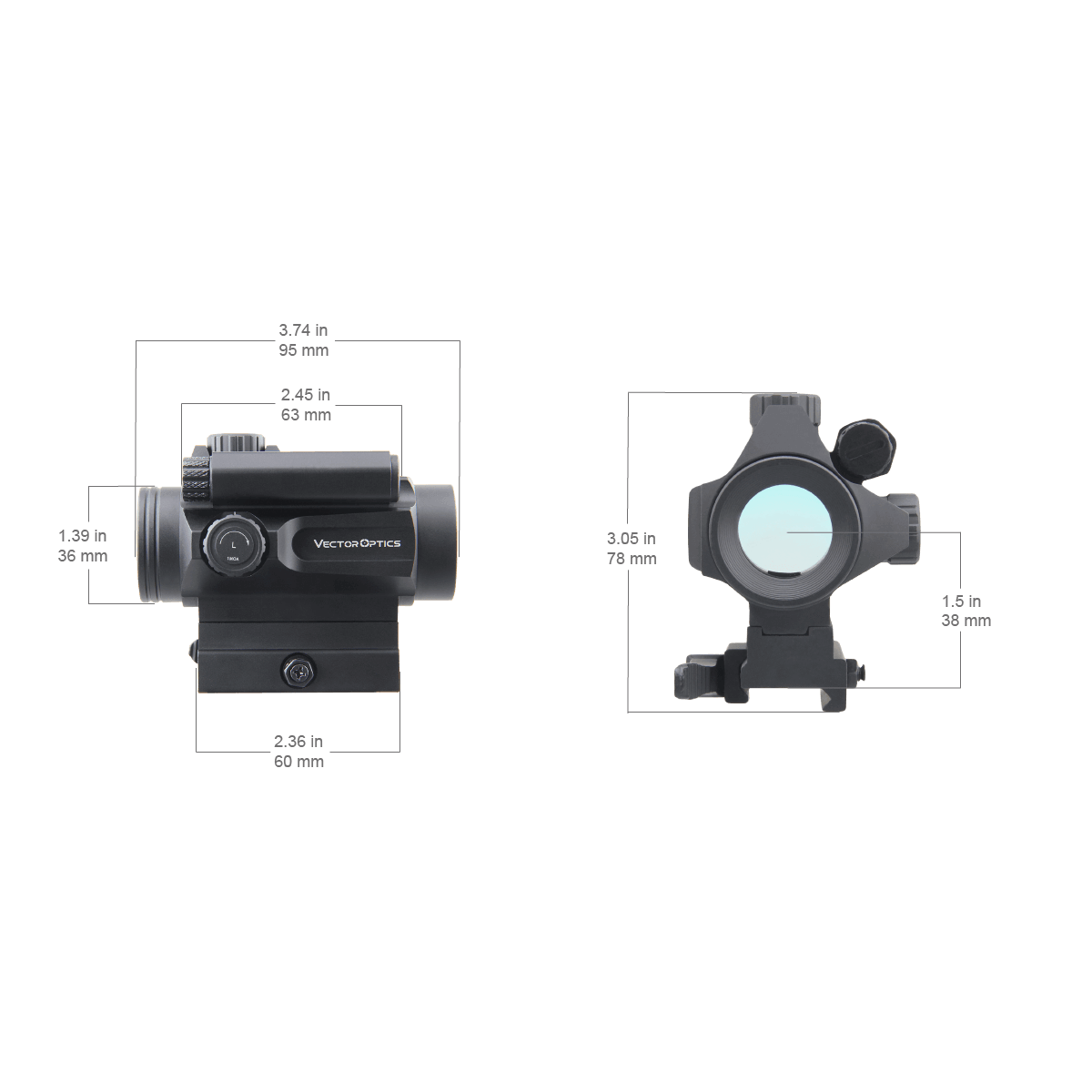 Vector Optics Nautilus 1x30 Scope Dubbel Riktmedel rödpunktssikte 