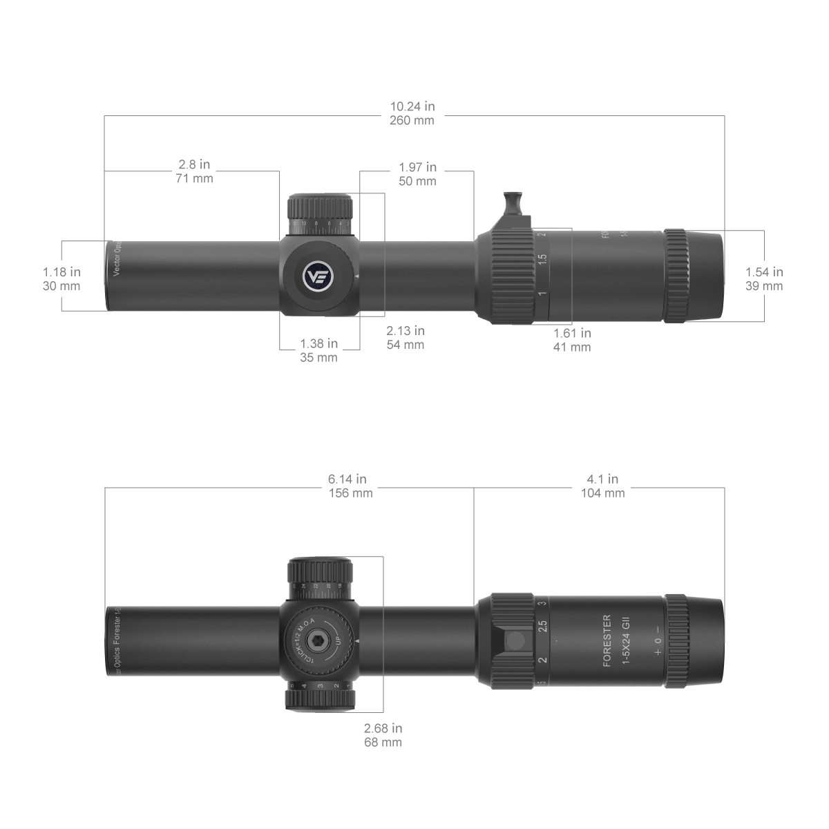 Vector Optics Forester 1-5x24SFP GenII kikarsikte 