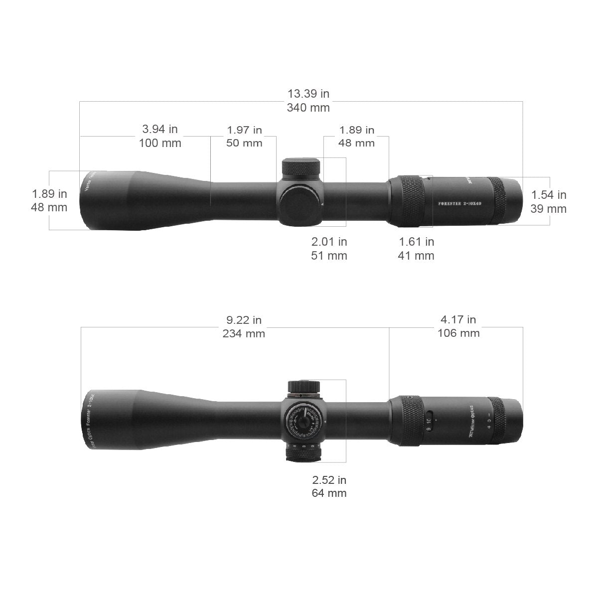 Vector Optics Forester 2-10x40SFP kikarsikte 