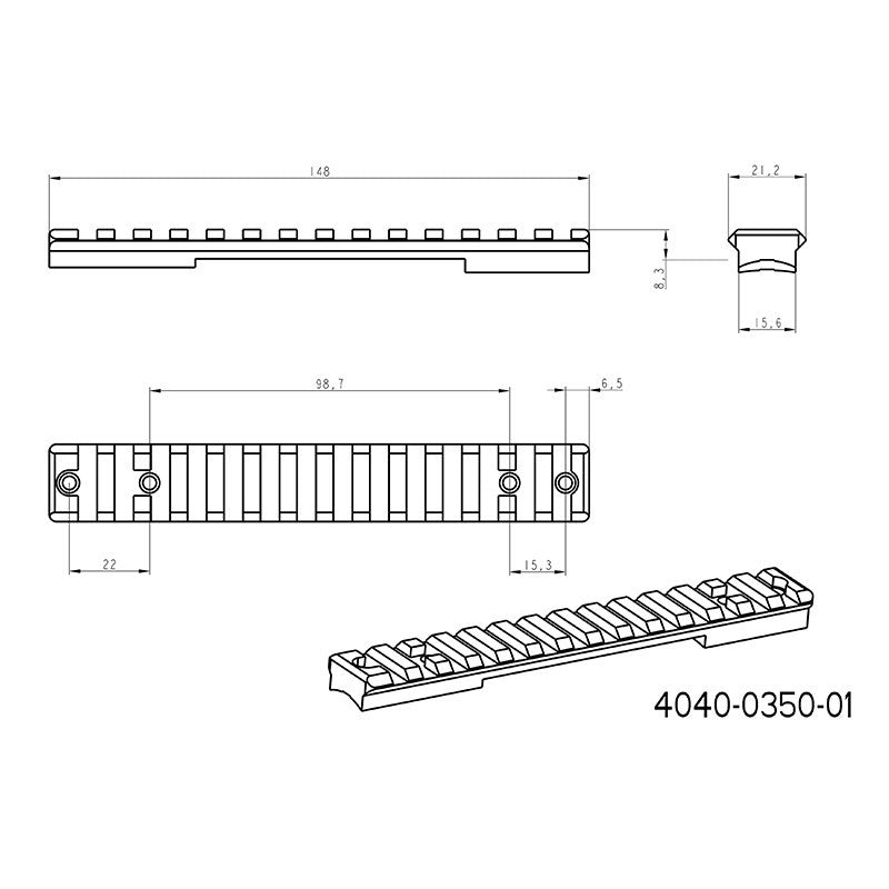 Howa 1500S picatinny skena 