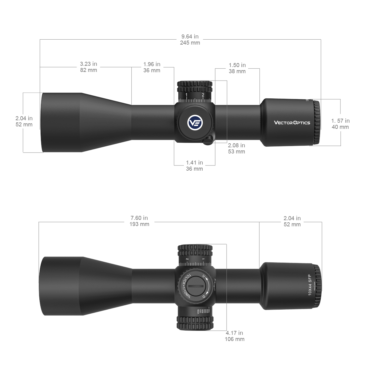 Vector Optics Veyron 10x44 SFP kompakt kikarsikte 