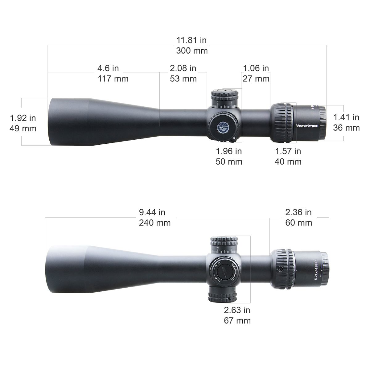 Vector Optics Veyron 6-24x44 FFP kikarsikte 