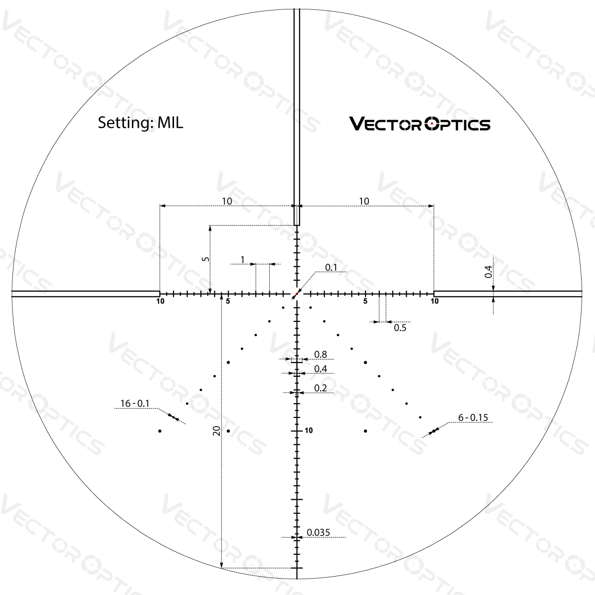 Vector Optics Veyron 6-24x44 IR Första Brännpunktsplanet Upplyst kikarsikte 