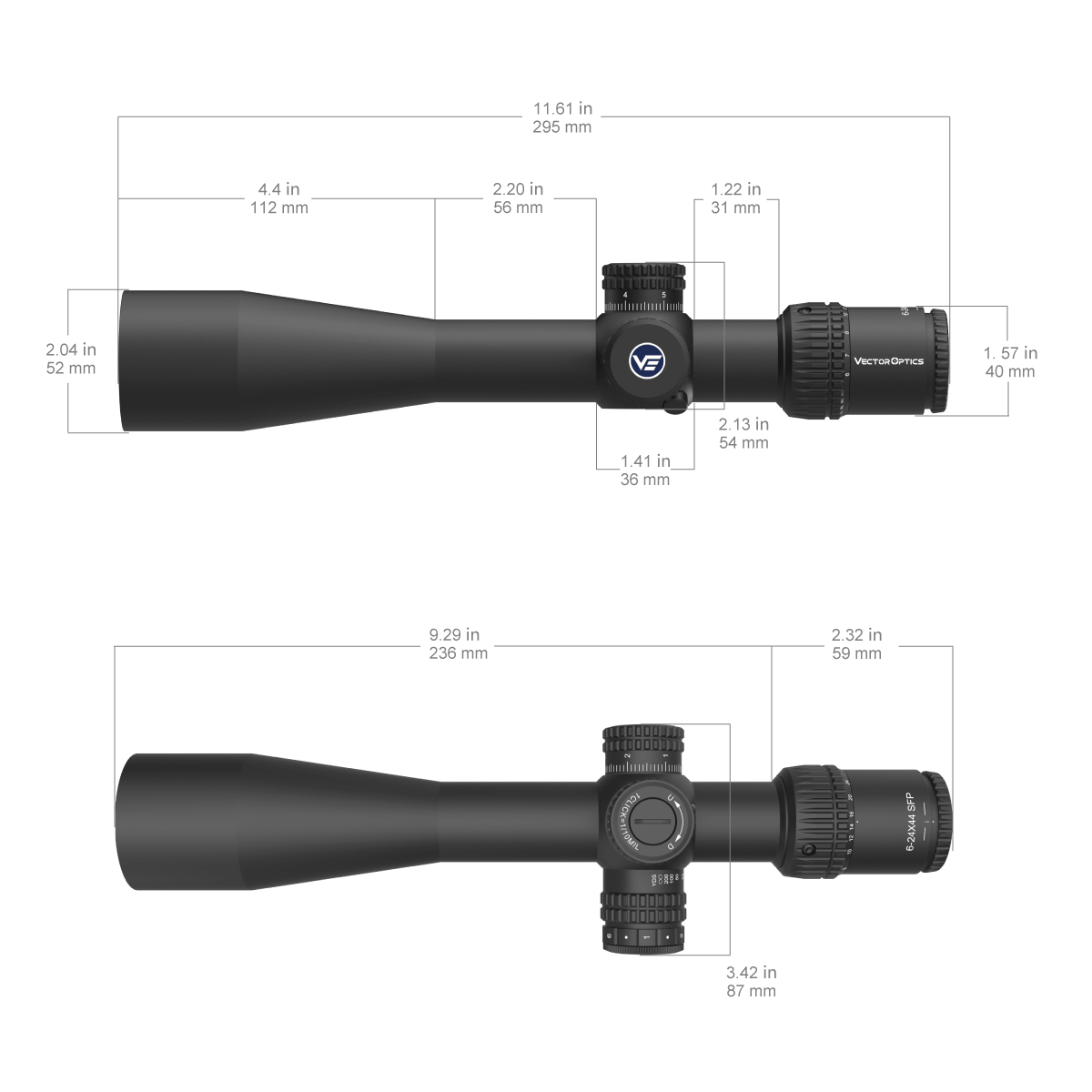 Vector Optics Veyron 6-24x44IR SFP kompakt kikarsikte 